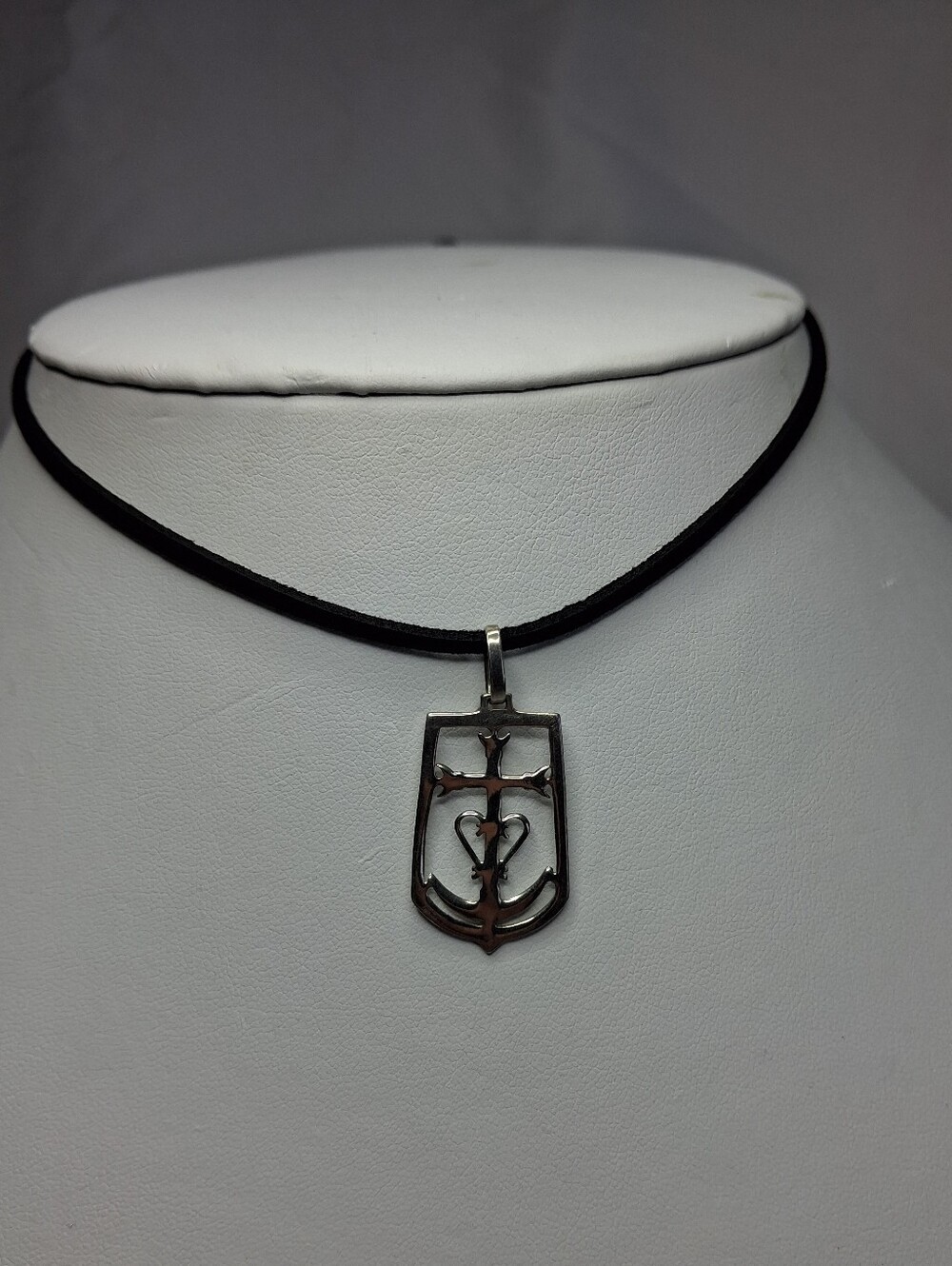 Sterling Silver Anchor Cross Pendant